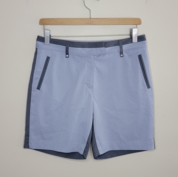 Lady Hagen | Gray Monochrome Colorblock Bermuda Golf Shorts - Picture 1 of 4